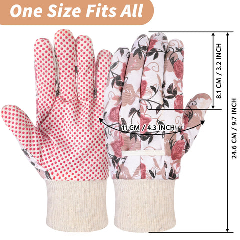 DOFOWORK gloves with non-slip dots improve grip during pruning and digging.