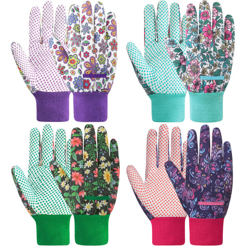 DOFOWORK gardening gloves floral pack four pairs for versatile planting