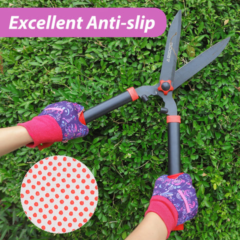DOFOWORK gloves worn during pruning demonstrating comfortable, secure fit