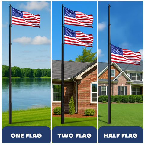 Dogetgd dual rotating rings allow two flags to fly freely