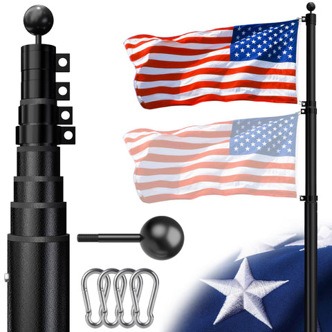 Dogetgd heavy-duty 20ft flag pole ready for outdoor display in sunny weather