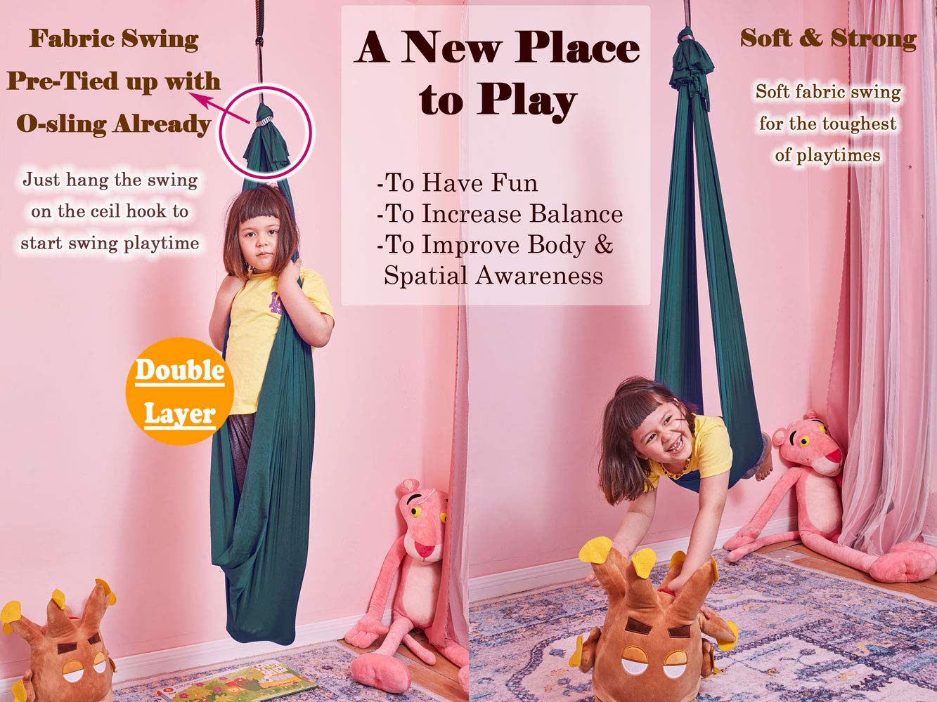 DOI IRON Sensory Swing delivers calming input for focused play or rest.