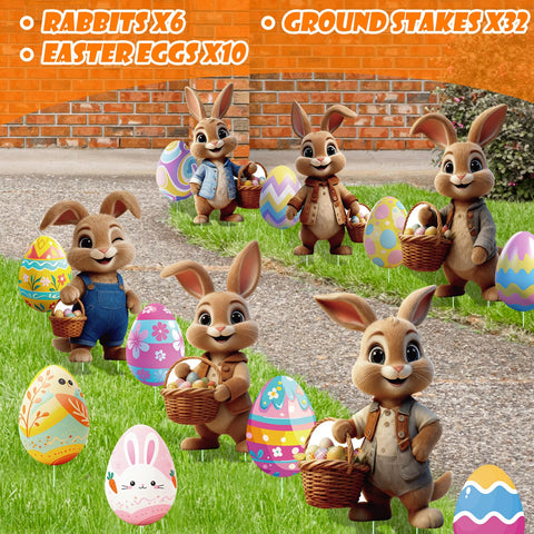 DOICAH Easter eggs yard signs add vibrant patio color