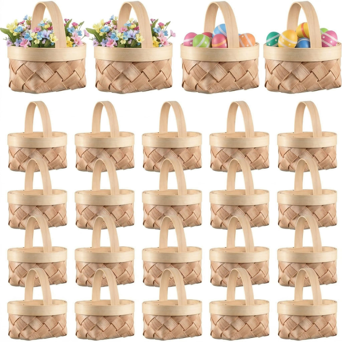 DOITOOL mini woven basket with handle ideal for gift presentation and favors