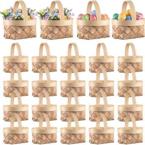 DOITOOL mini woven basket with handle ideal for gift presentation and favors