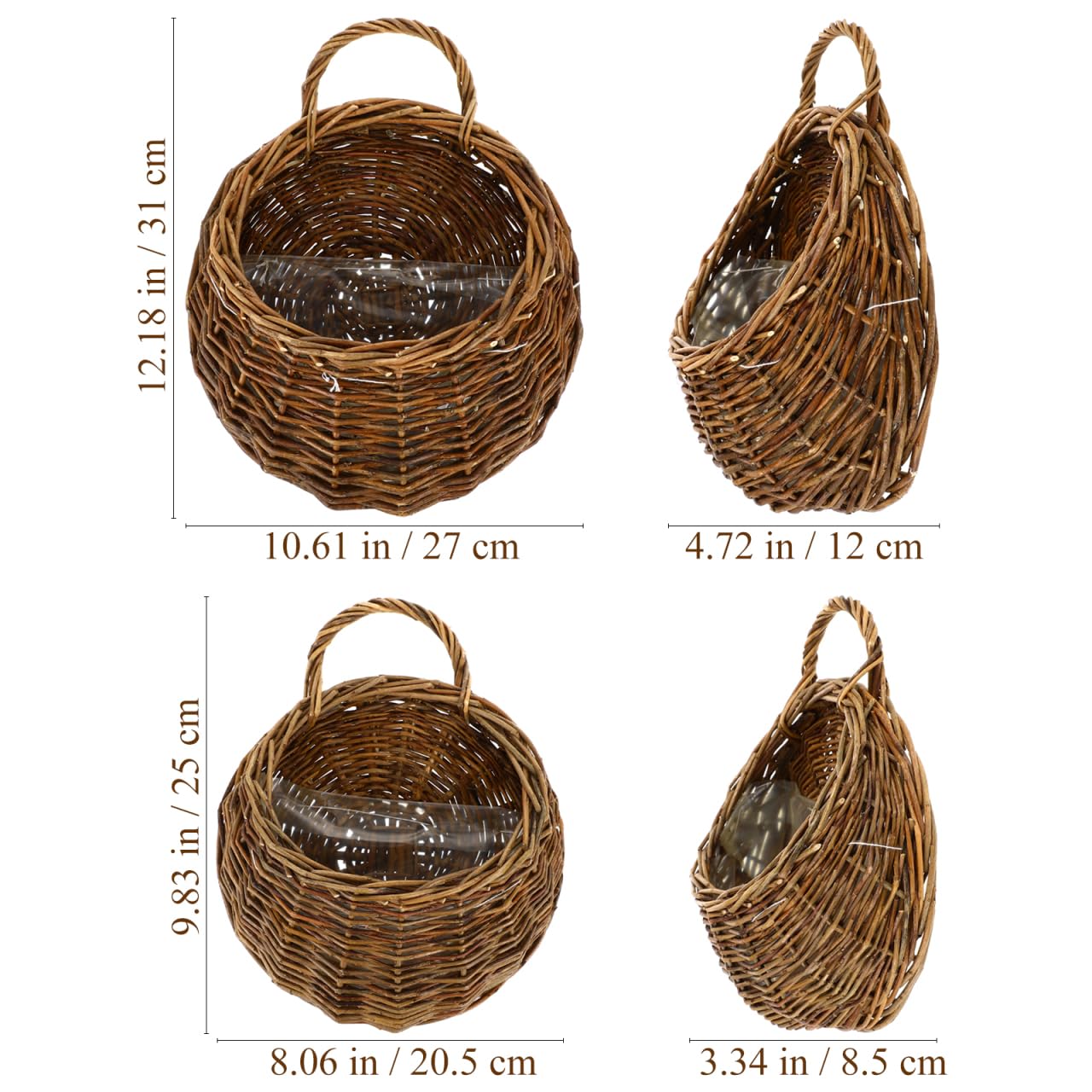 DOITOOL rattan wall basket storage for scarves and small items