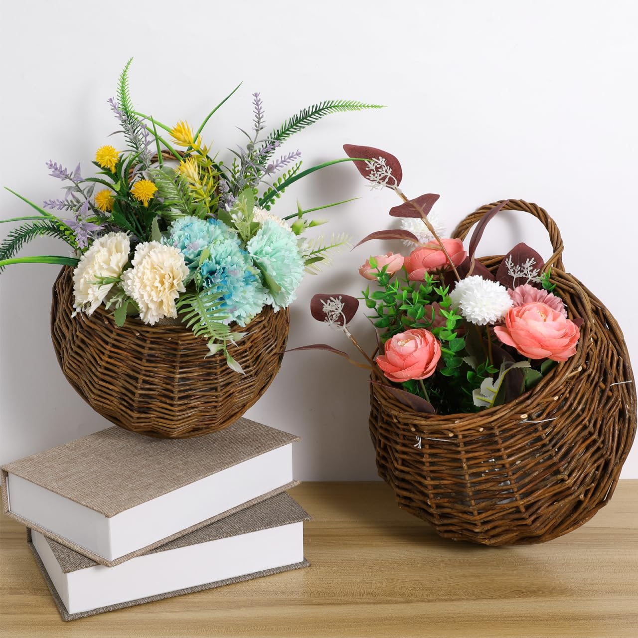 DOITOOL wall hanging rattan basket for versatile wall display