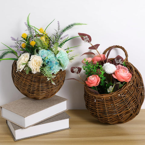 DOITOOL wall hanging rattan basket for versatile wall display