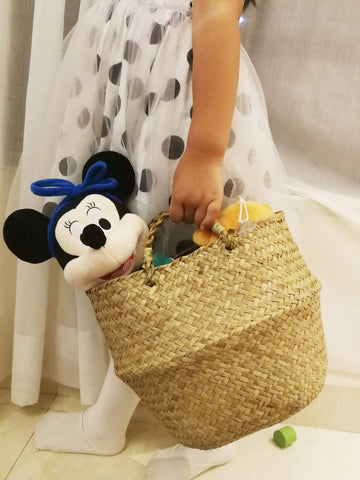 DOKOT seagrass basket used as plant pot cover for rustic charm