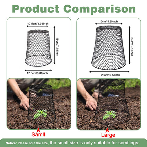 Doksving chicken-wire garden cloche shielding crops from pests.