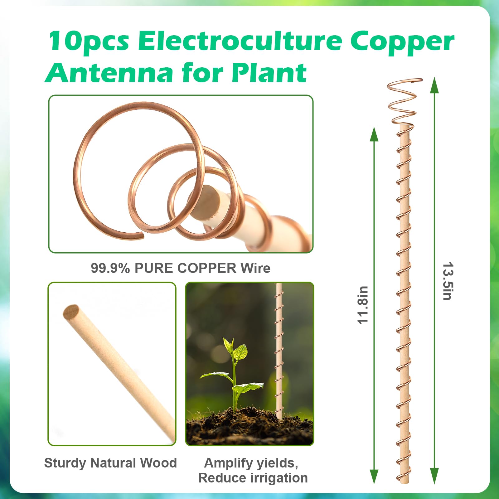 Doksving copper coil wire antenna ready to boost plant growth in the garden