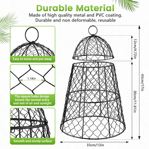 Doksving extralarge cloche top view showing roomy plant protection