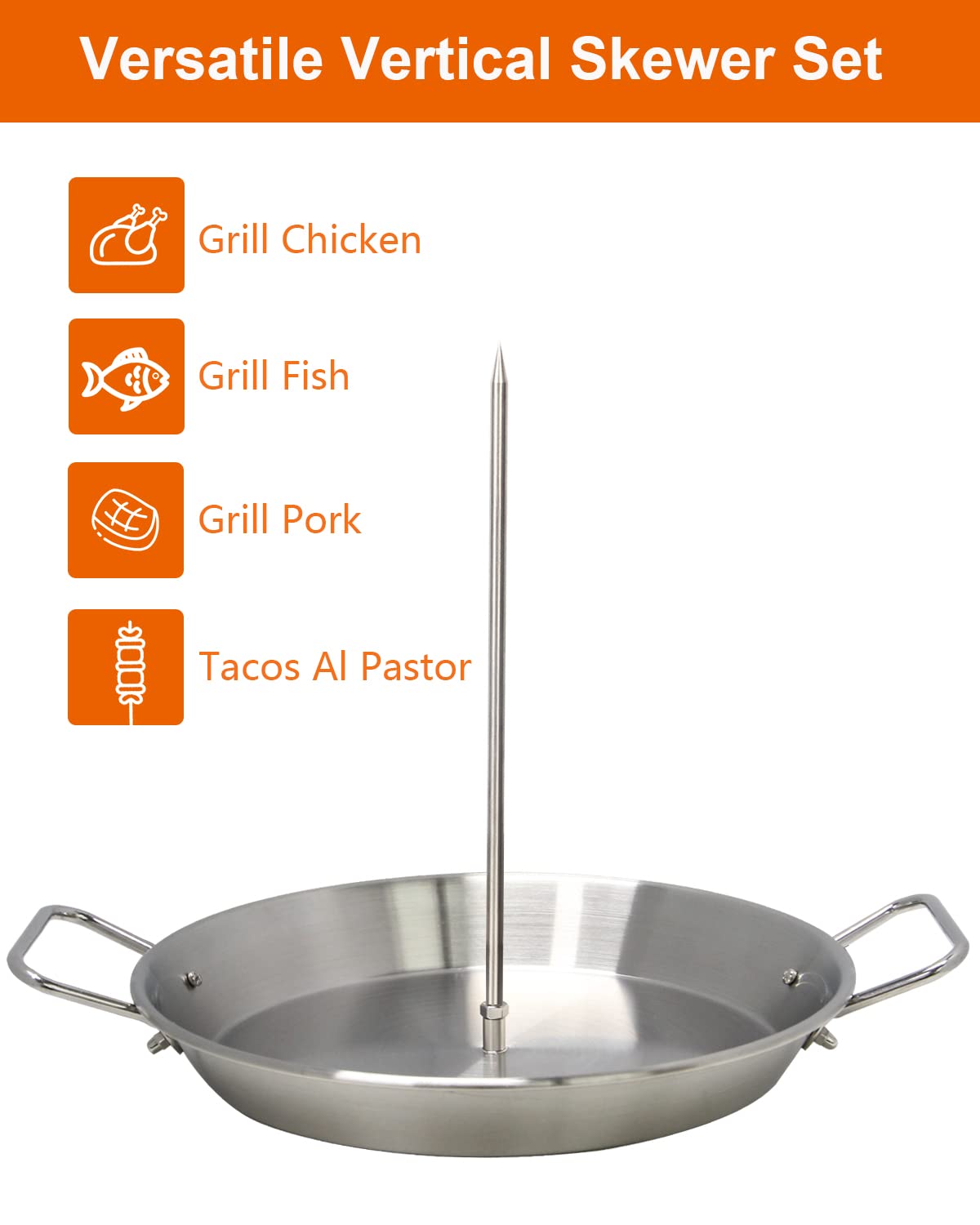 DOLAMOTY Al Pastor skewer setup for layered meat in oven or grill