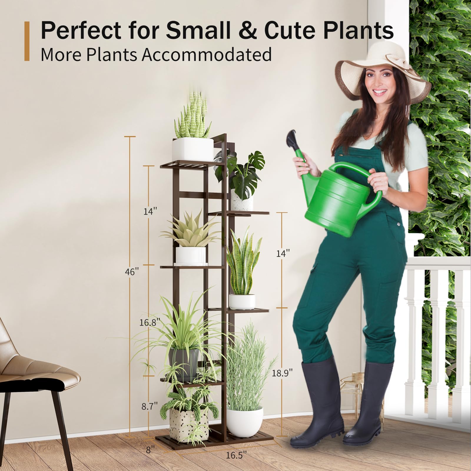DolceLuna vertical space saver rack keeps plants organized and accessible.