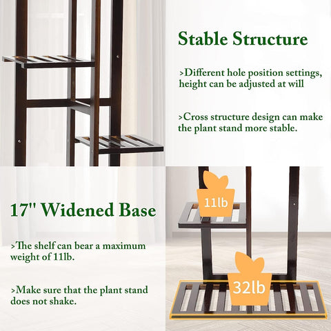 DolceLuna bamboo stand supports pots up to 7.5 inches without bending.