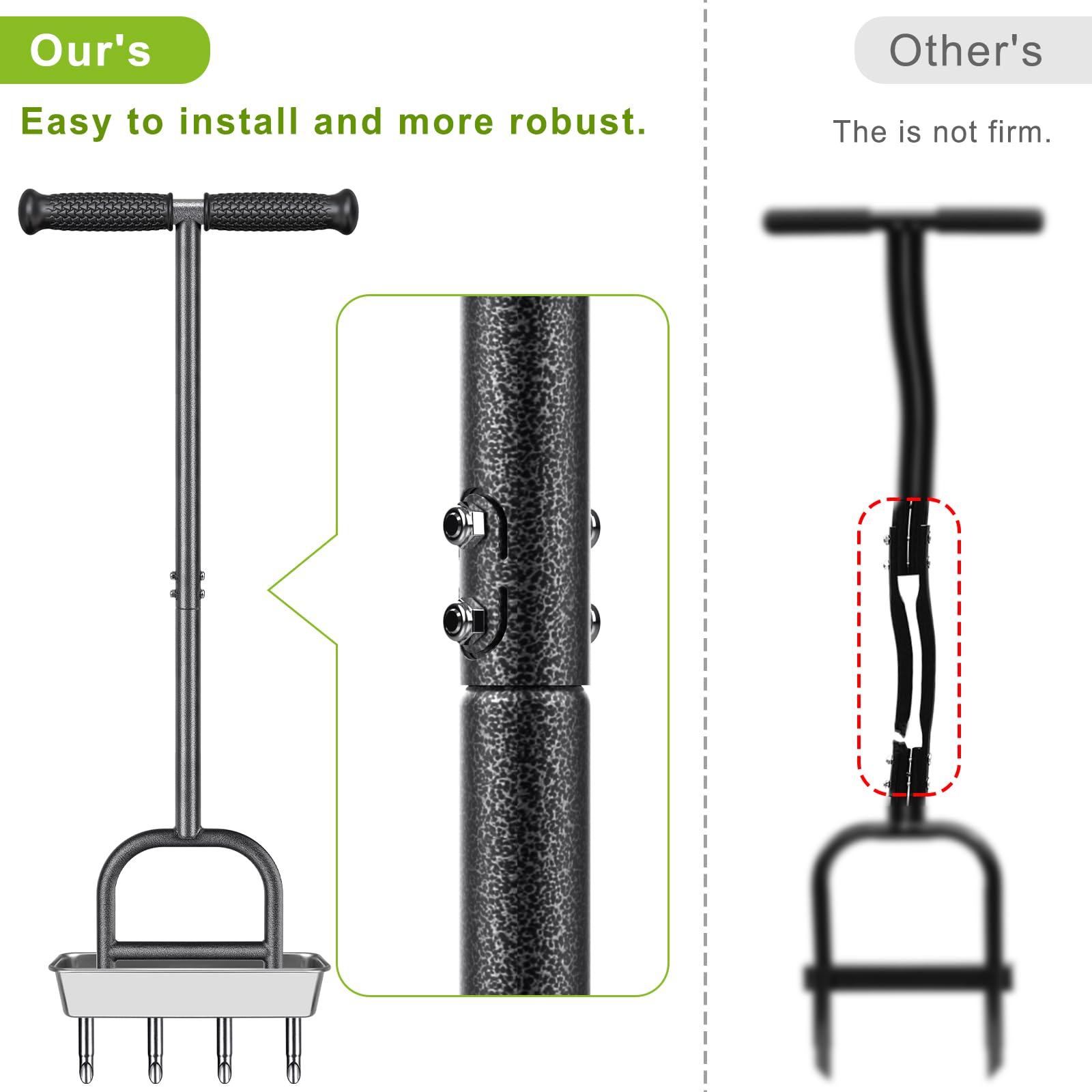 Dolibest aerator with soft rubber grip reduces hand fatigue during use.