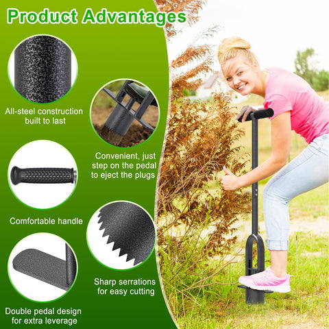 Dolibest sod plugger with serrated edges cuts through tough soil.