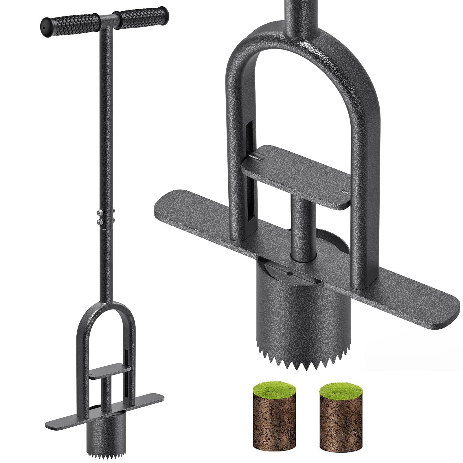 Dolibest sod plugger tool with dual pedals for efficient turf work.