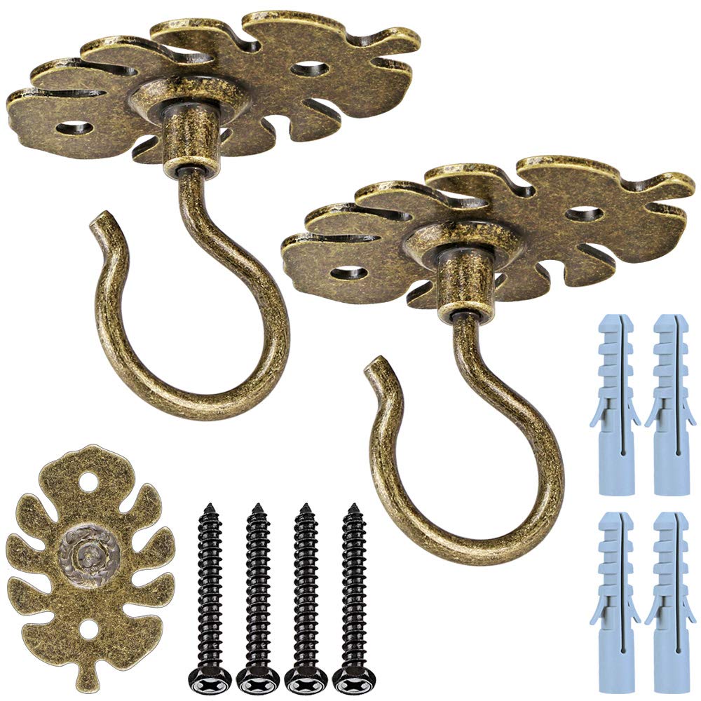 Dolibest wall mount ceiling hook bronze 2-pack for secure indoor and outdoor hanging.