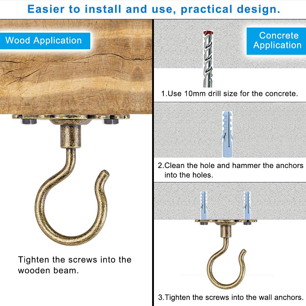 Dolibest wind chime hanger bronze finish withstands outdoor use.