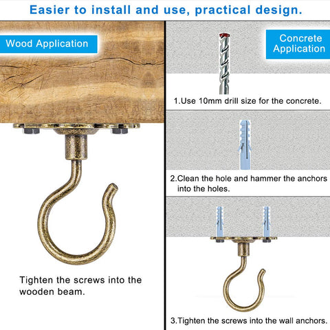Dolibest wind chime hanger bronze finish withstands outdoor use.