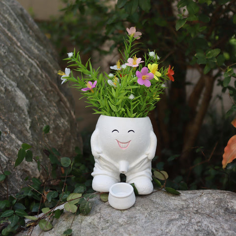 Dolkgy decorative face pot for indoor and outdoor spaces adds personality