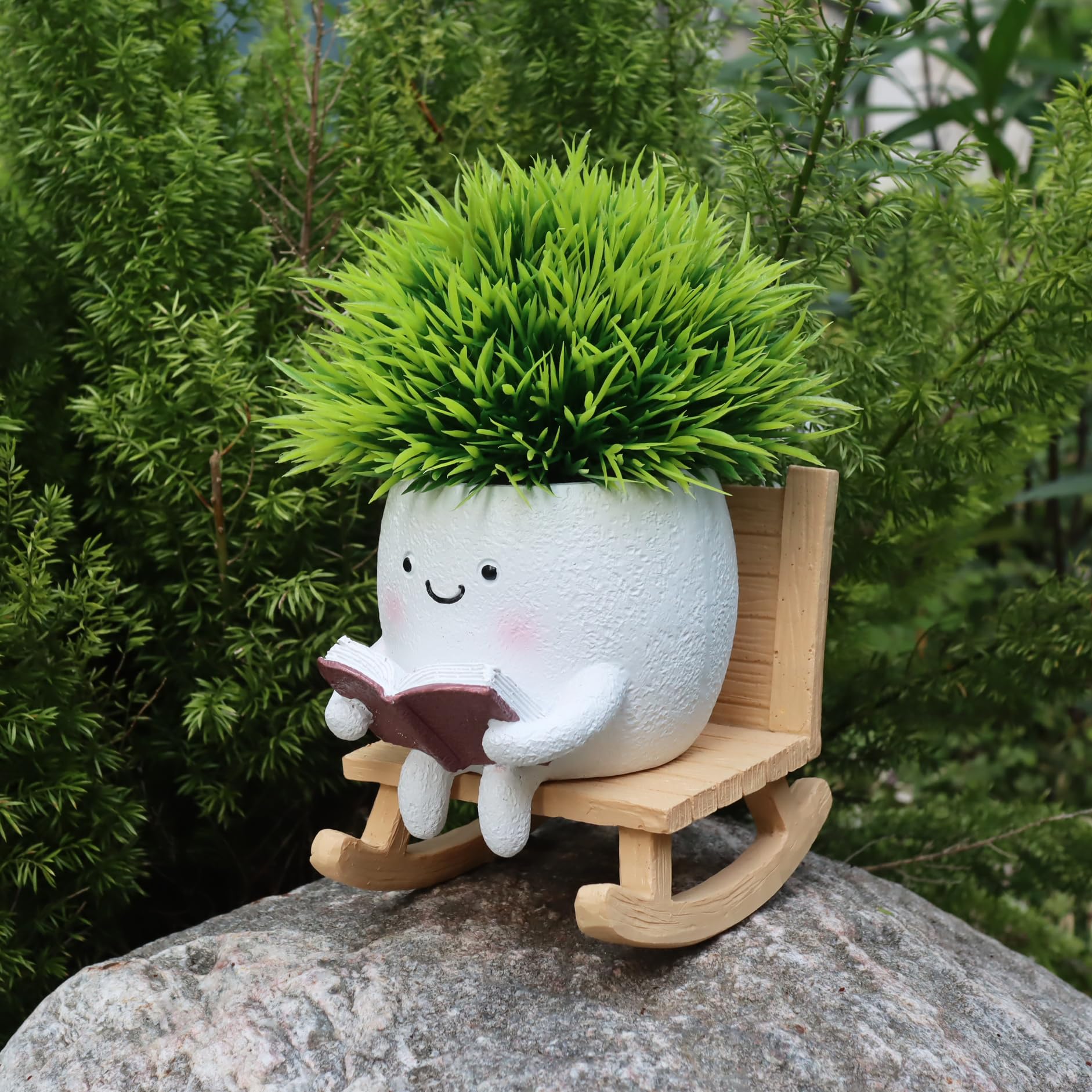 Dolkgy head vase for plants: decorative planter for outdoor balconies