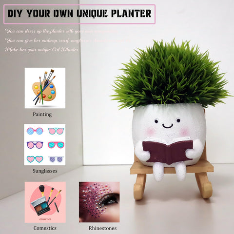 Dolkgy indoor-outdoor face planter on desk brightening spaces