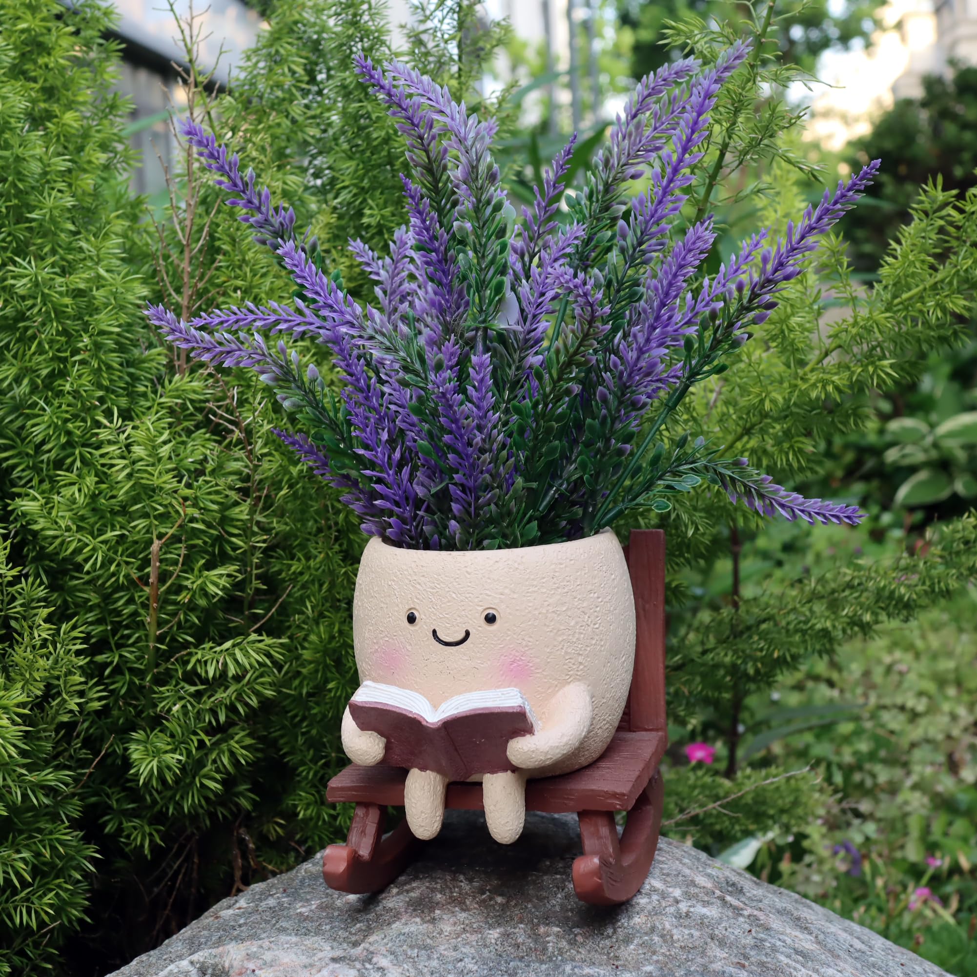 Dolkgy humanoid plant pot brightens windowsill and desk spaces.