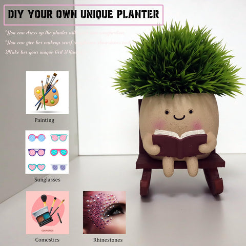 Dolkgy face planter with drainage hole supports healthy plants outdoors.