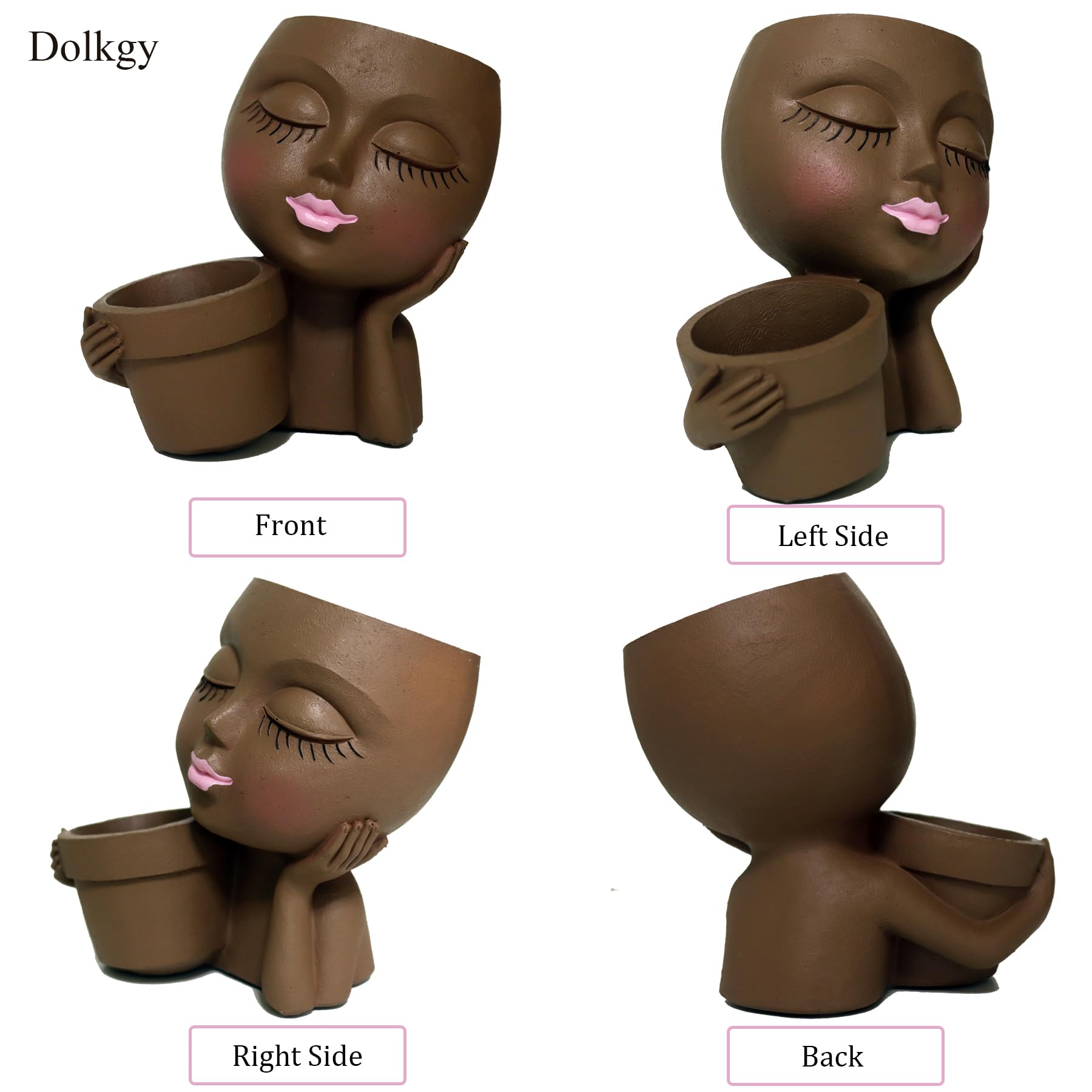 Dolkgy Unique Head Vase Gift Set—delightful home garden accessory.