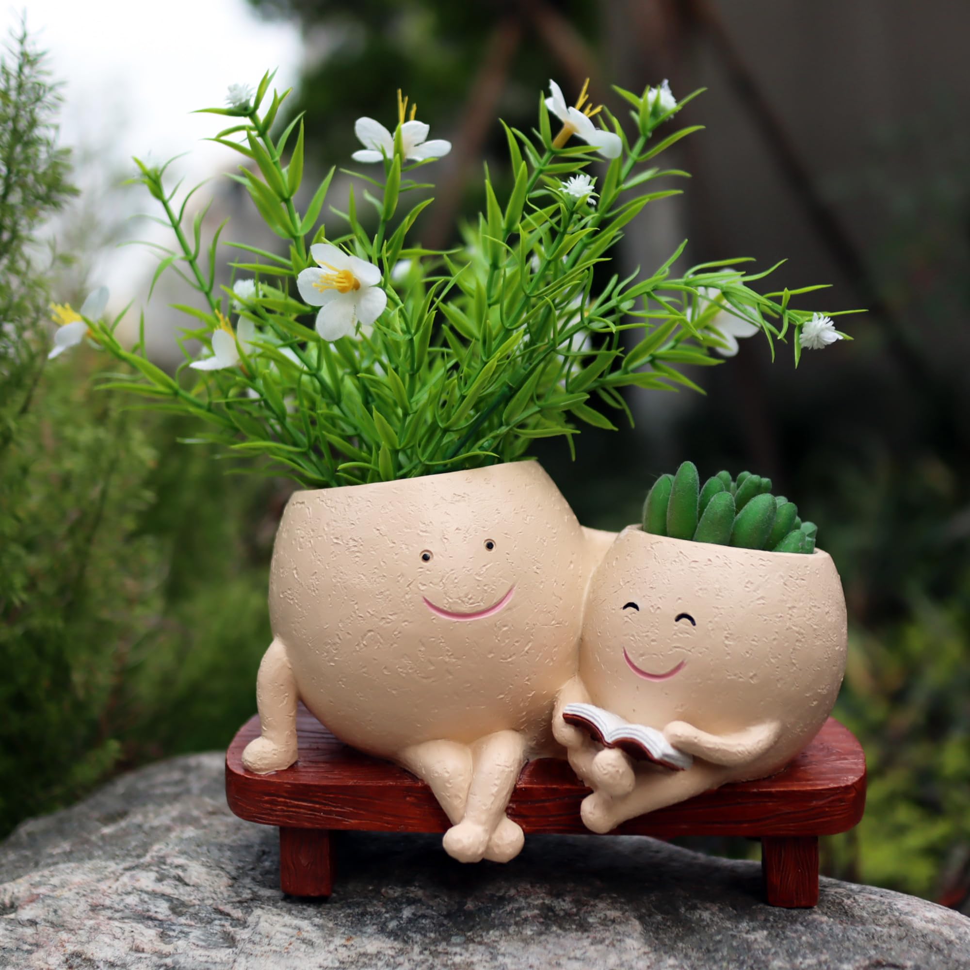 Dolkgy planter on a sunny windowsill ready for real or artificial plants.