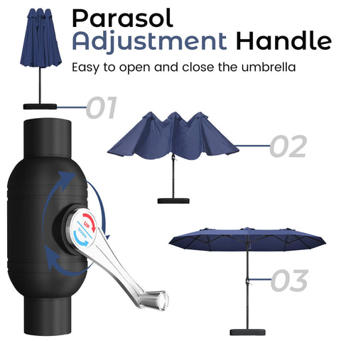 DomeShade waterproof fabric keeps guests dry and cool.