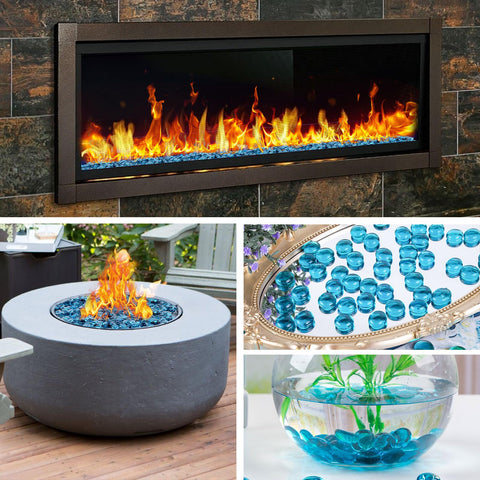 DomeStar blue fire glass beads support propane and natural gas setups safely.