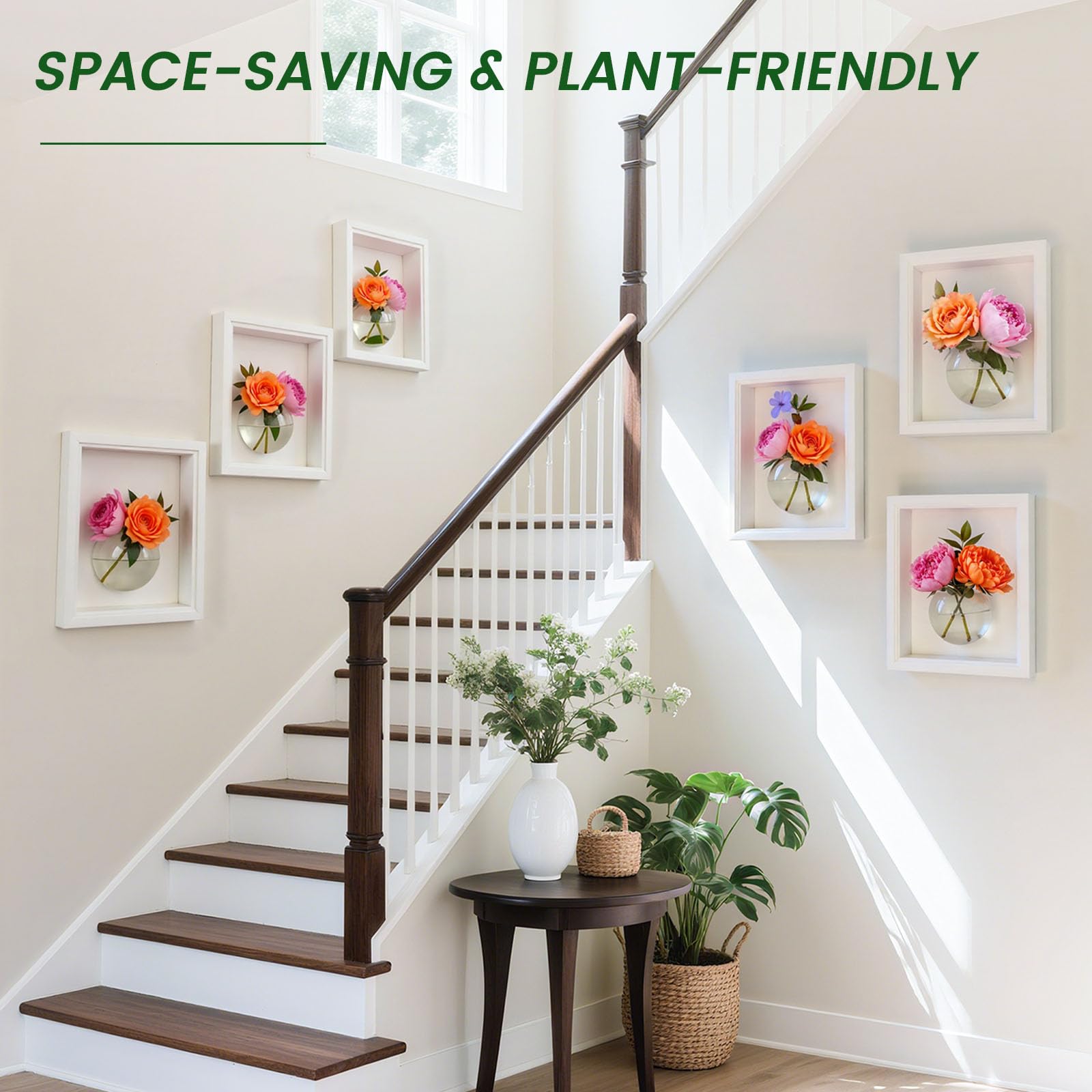 DomeStar DIY-friendly wall vase invites fresh flowers, succulents, and decor elements.