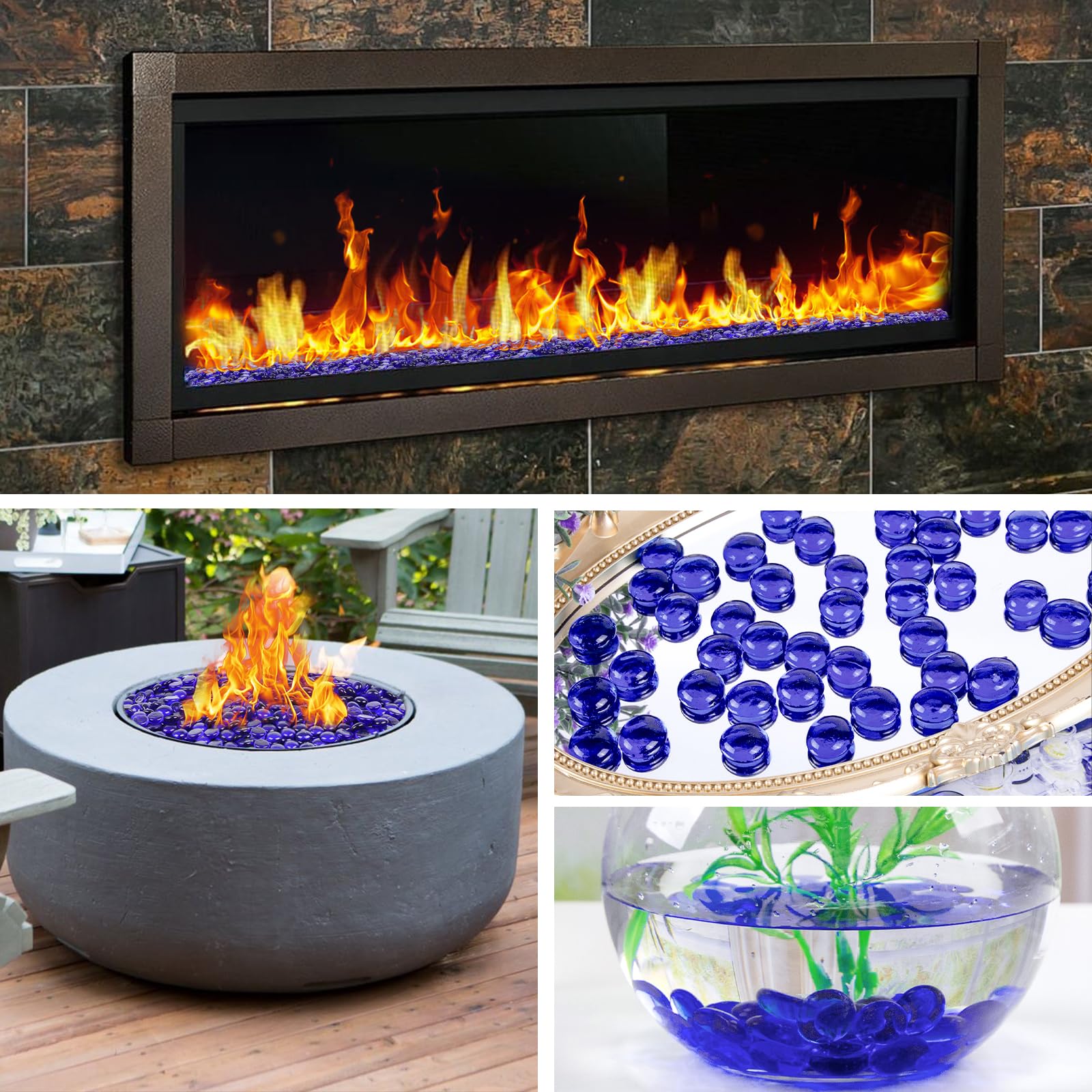 DomeStar fire pit beads suit gardens, pools, and planters for decorative accents.