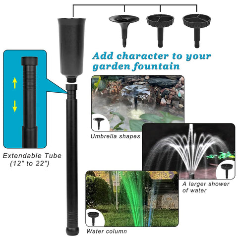 DOMICA adjustable flow-rate knob lets you customize fountain intensity