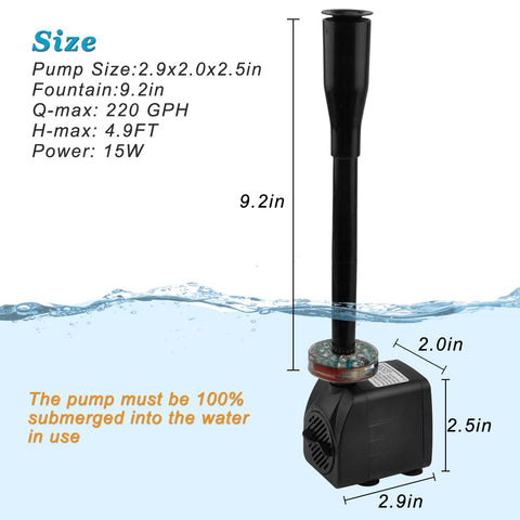 DOMICA submersible pump with suction cups for secure placement