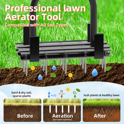 DomiHapi aerator tool 2-in-1 configuration for versatile coverage.