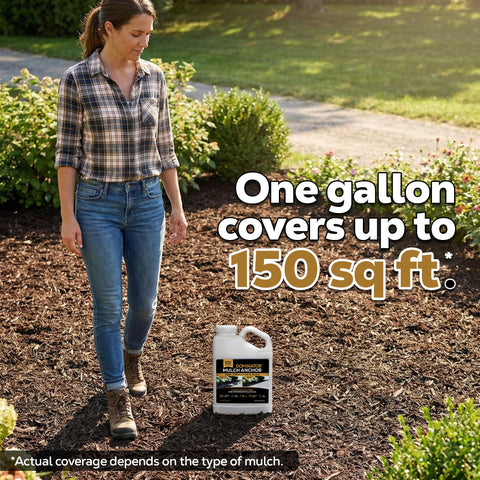 Dominator Mulch Anchor is a ready-to-use spray mulch glue.