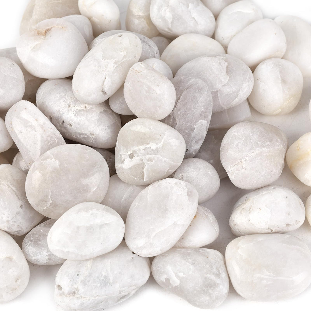 DomeStar white garden rocks polished pebbles for landscaping and decorative paths