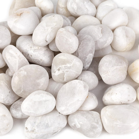 DomeStar white garden rocks polished pebbles for landscaping and decorative paths