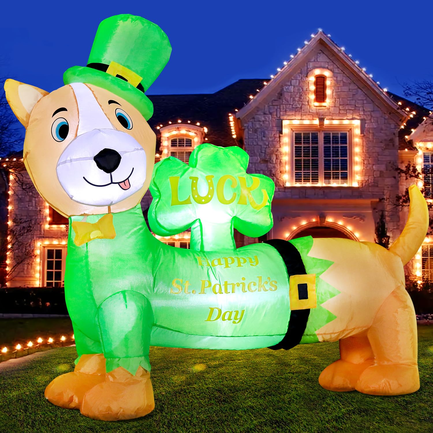 DomKom 4ft inflatable for patio lawn decor with quick setup.