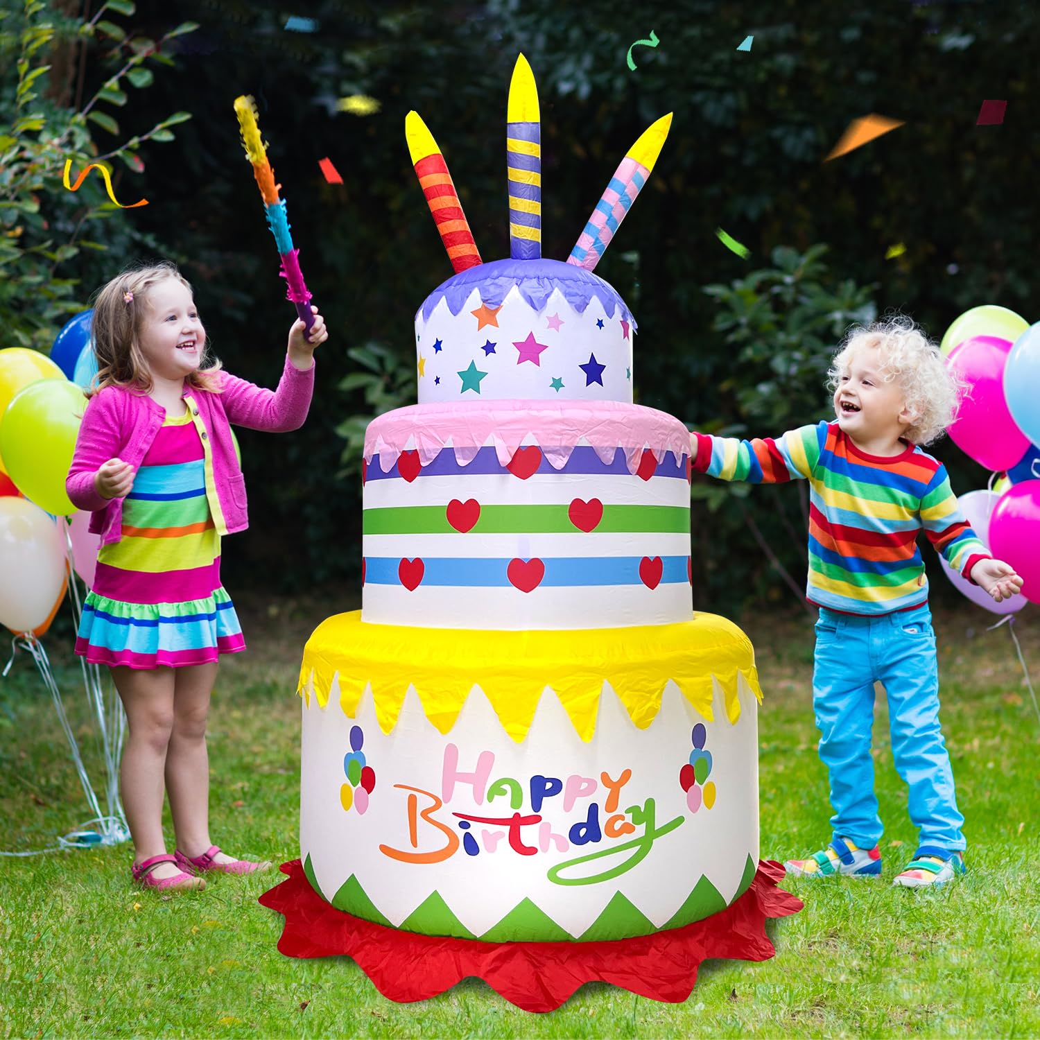 DomKom inflatable secured with water bag and rope for stable outdoor display