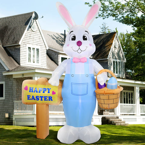 DomKom bunny with LED lights brightens nighttime yard scenes