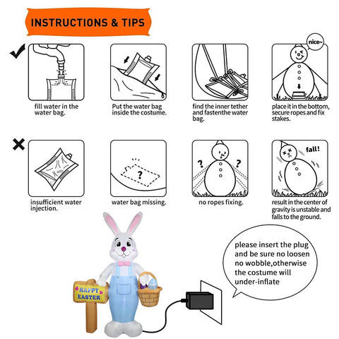 DomKom Easter Bunny packaging and inflation ready out of the box