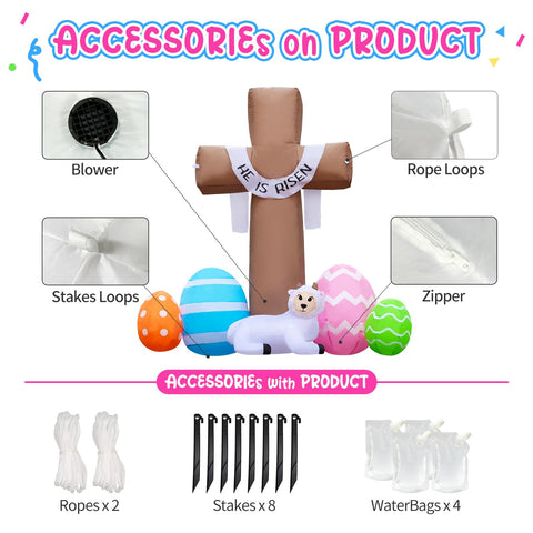 DomKom Easter Cross stores compactly after use for easy seasonal storage.