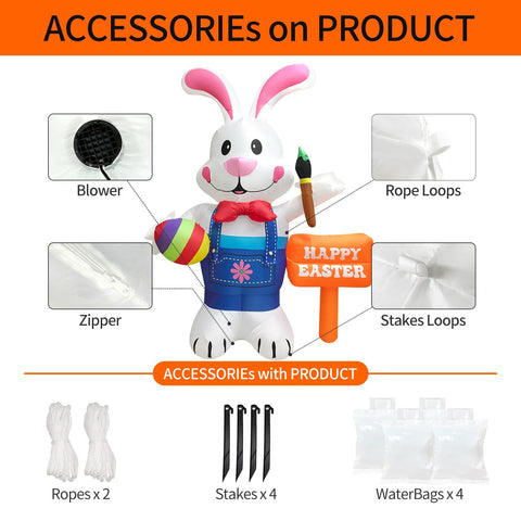 DomKom bright LED-lit Easter decoration lights up your lawn at night.