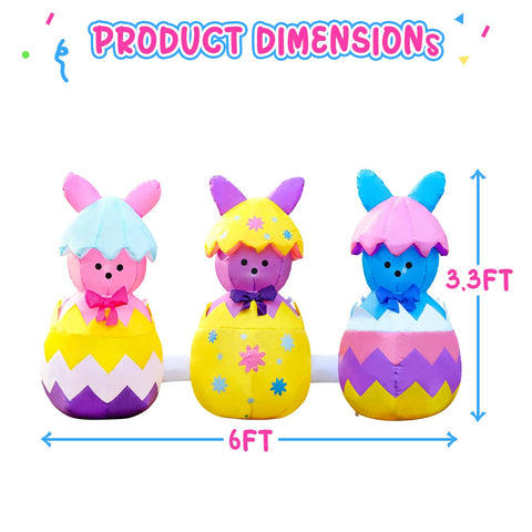 DomKom Easter inflatable with quick setup and compact storage.