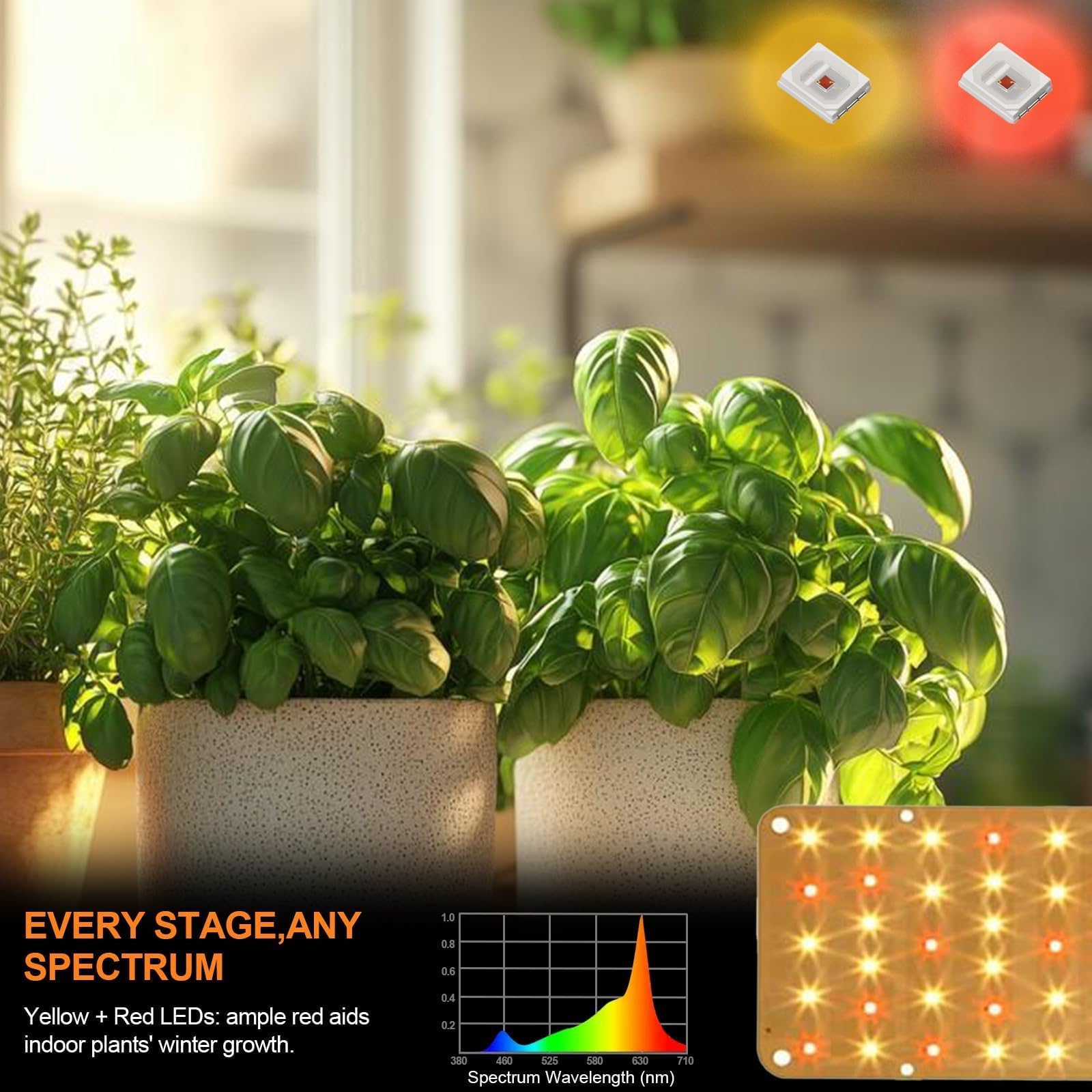 DOMMIA grow light easy install adhesive pads for quick shelf mounting